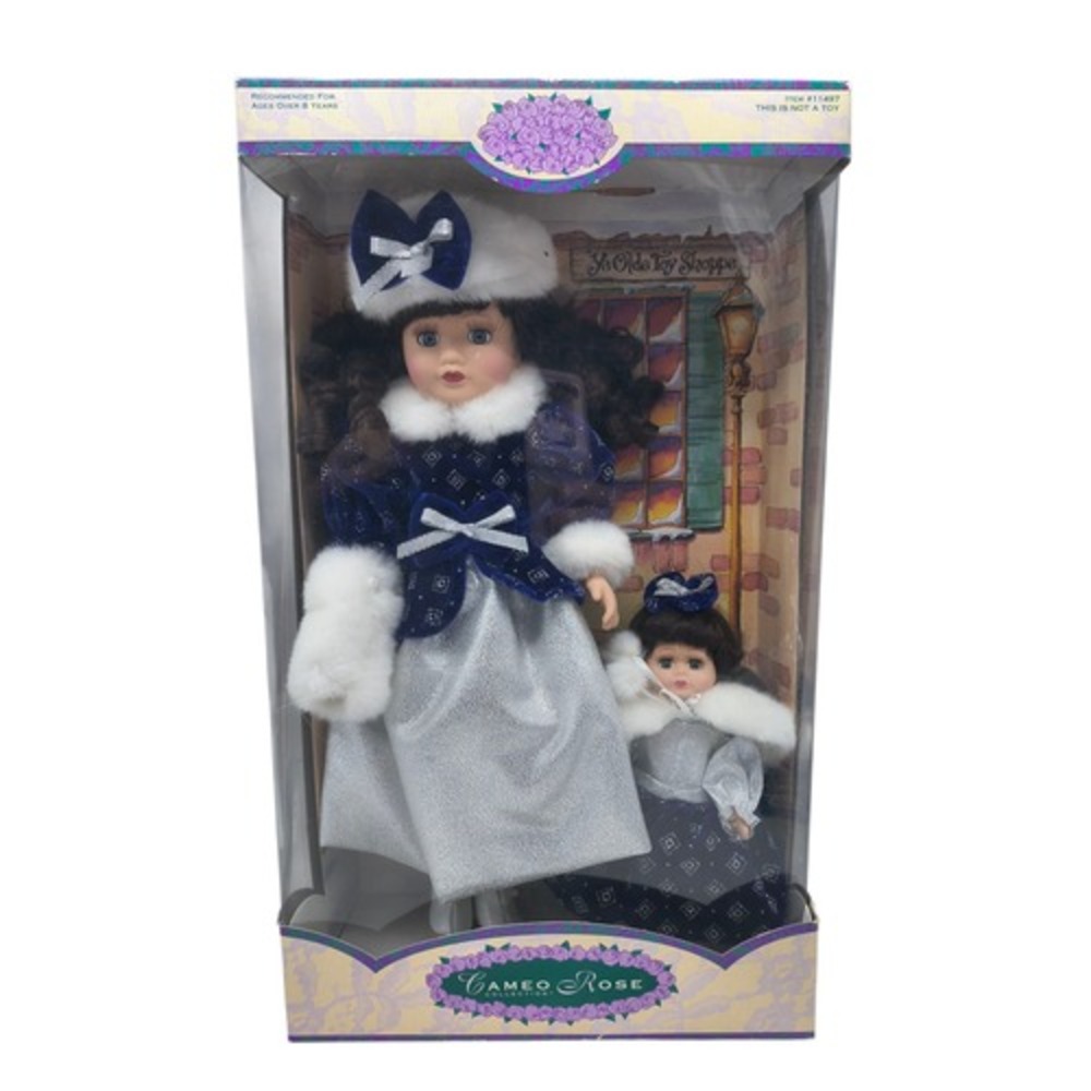 1997 Brass Key Melissa Jane Cameo Rose Holiday Porcelain Doll 2 Pack